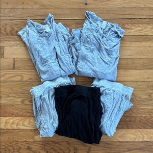 Eberjey Large Giselle Pajama Bundle Modal Long Sleeve Pants Black Grey Soft